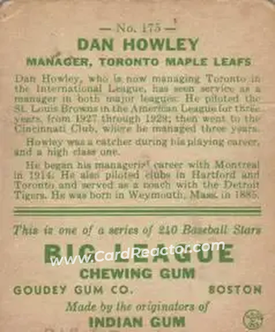 Back of Dan Howley