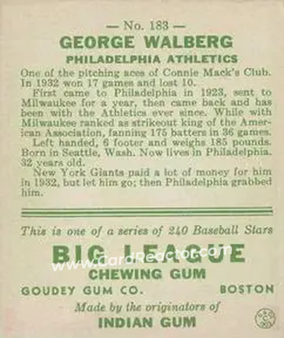 Back of George Walberg