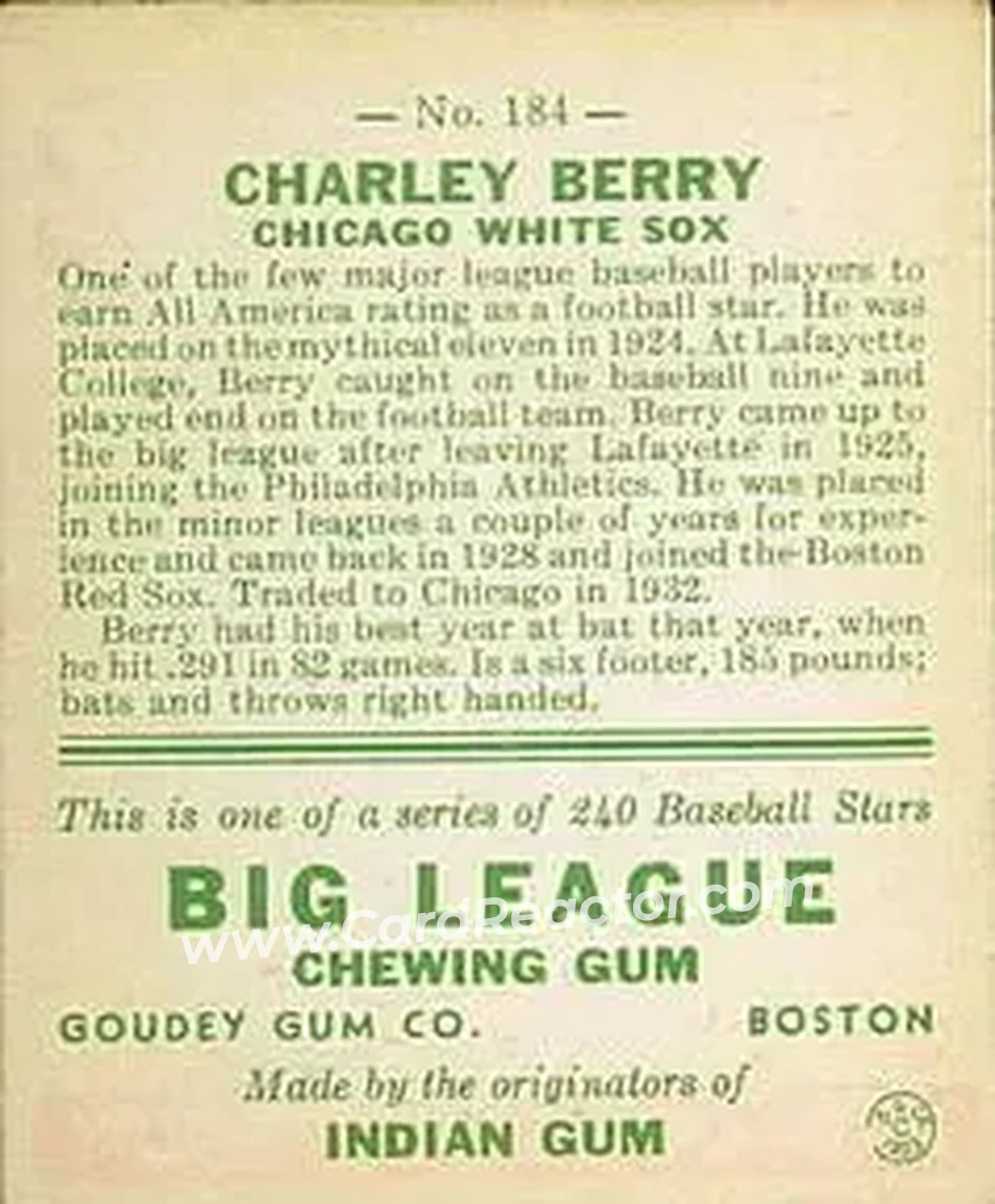 Back of Charlie Berry