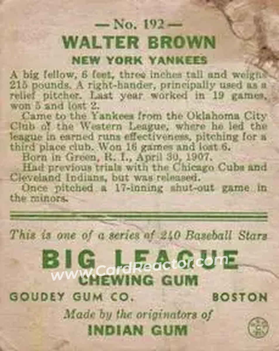 Back of Walter Brown