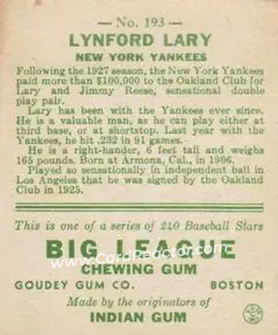 Back of Lynford Lary