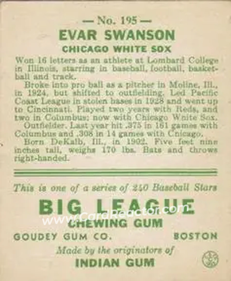 Back of Evar Swanson
