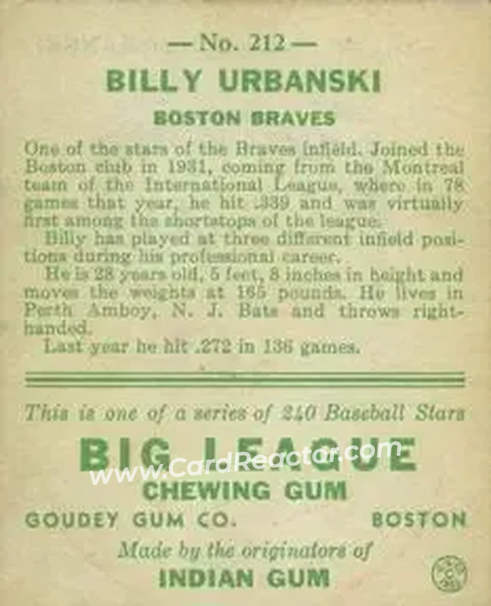 Back of Billy Urbanski