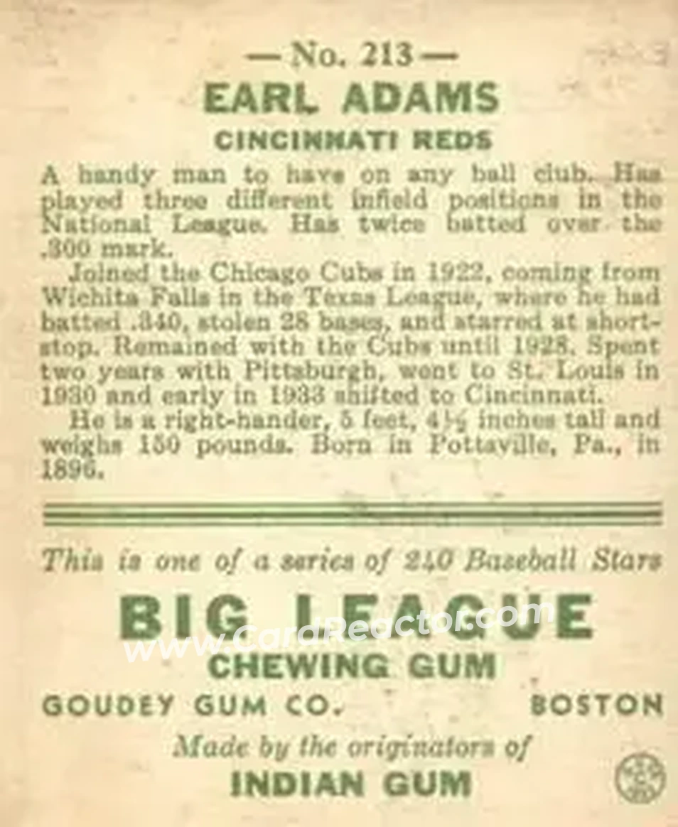 Back of Earl Adams