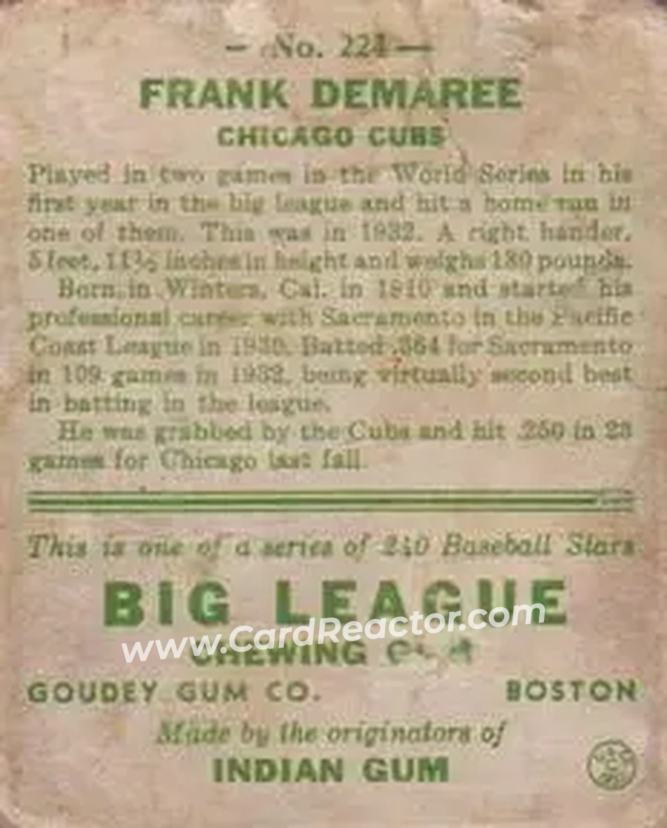 Back of Frank Demaree