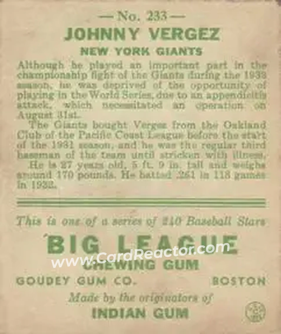 Back of Johnny Vergez