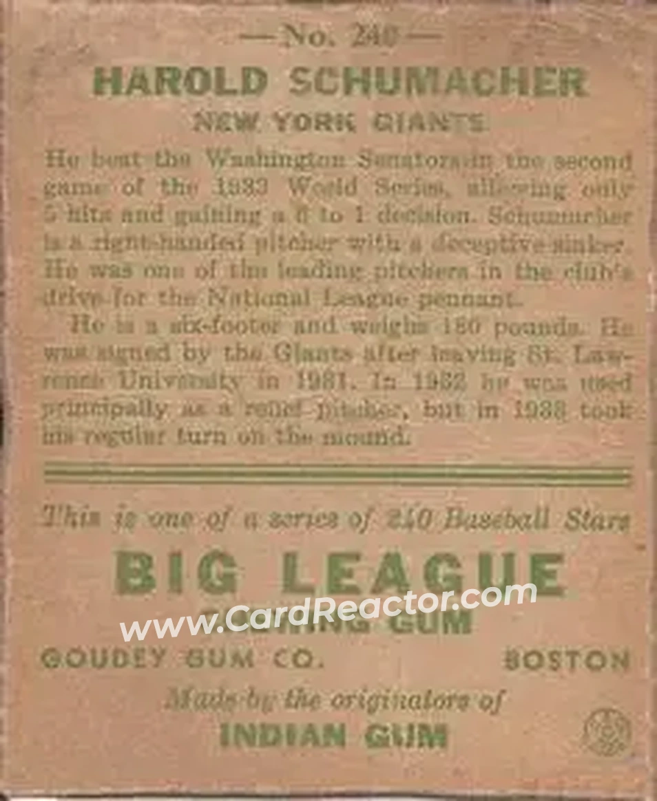 Back of Harold Schumacher