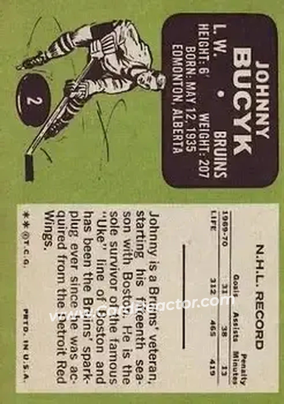 Back of Johnny Bucyk