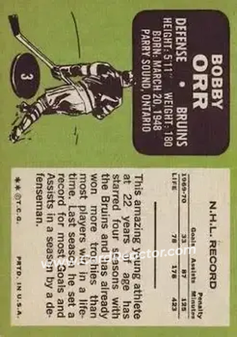 Back of Bobby Orr