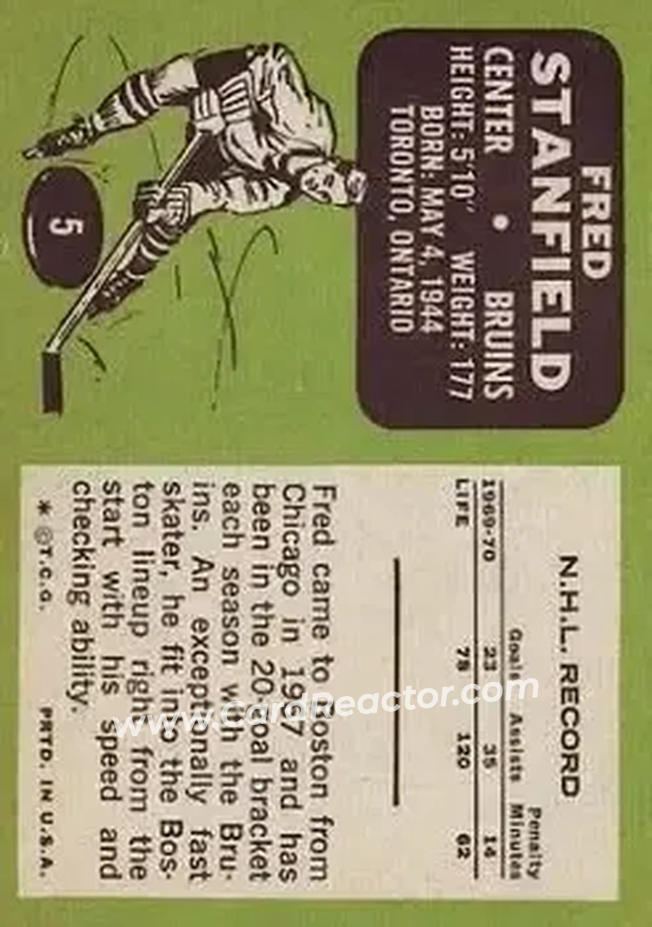 Back of Fred Stanfield