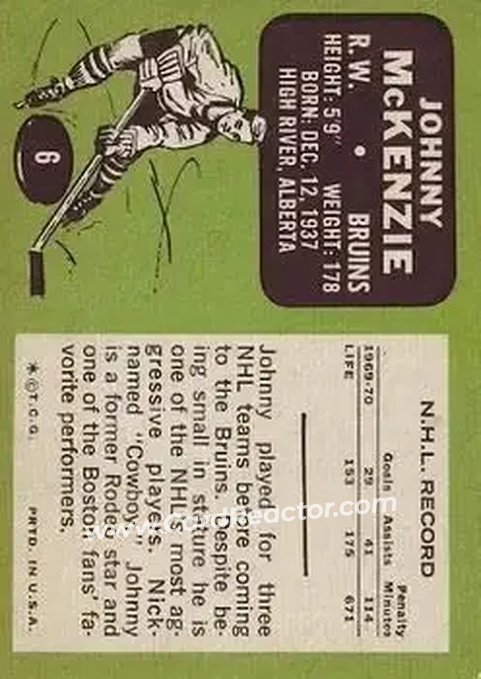Back of Johnny McKenzie