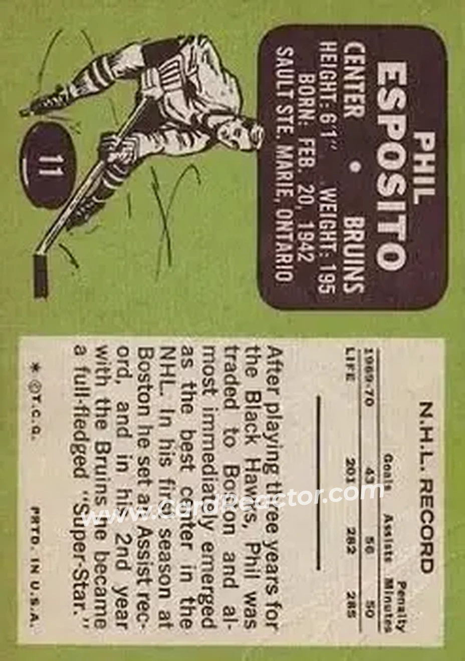 Back of Phil Esposito