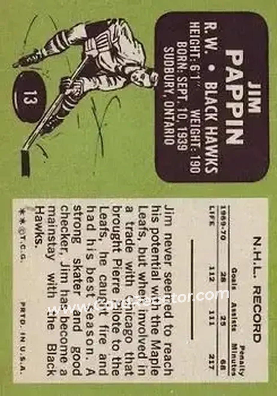 Back of Jim Pappin