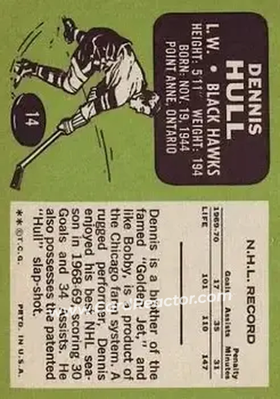 Back of Dennis Hull