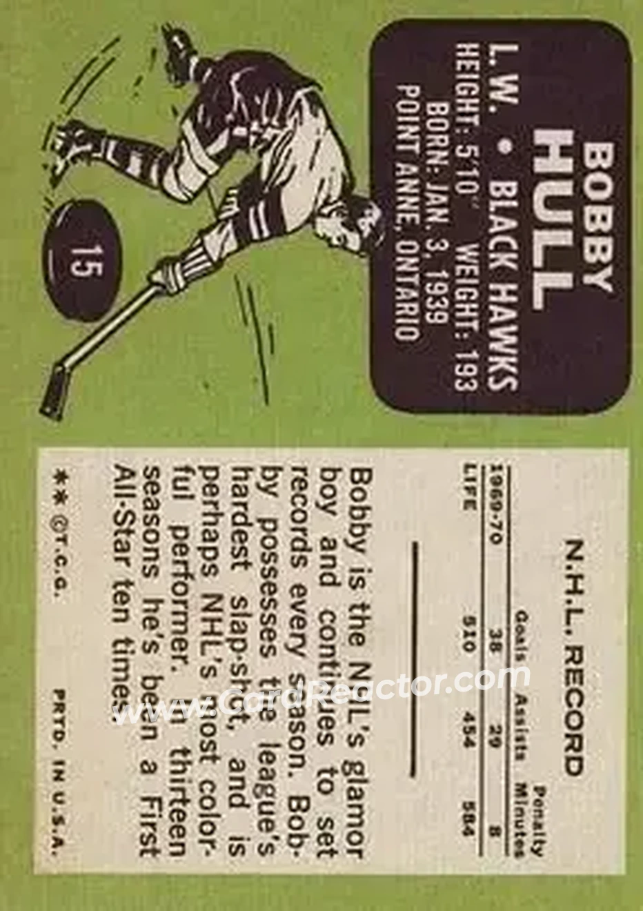 Back of Bobby Hull