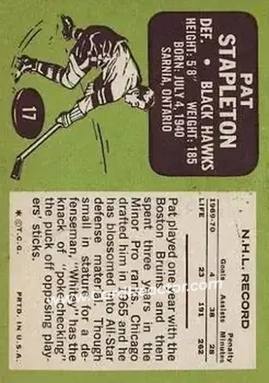 Back of Pat Stapleton