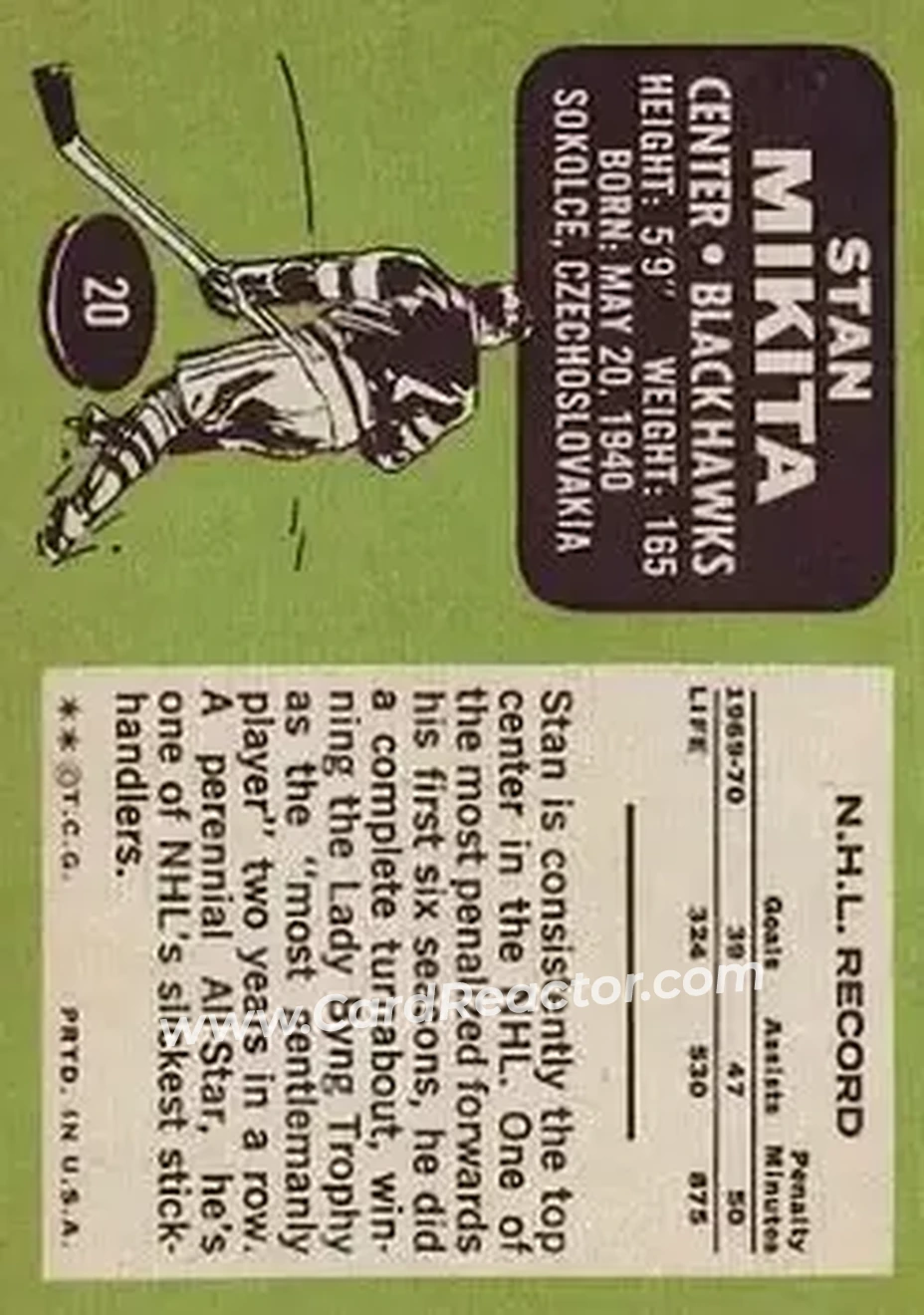 Back of Stan Mikita