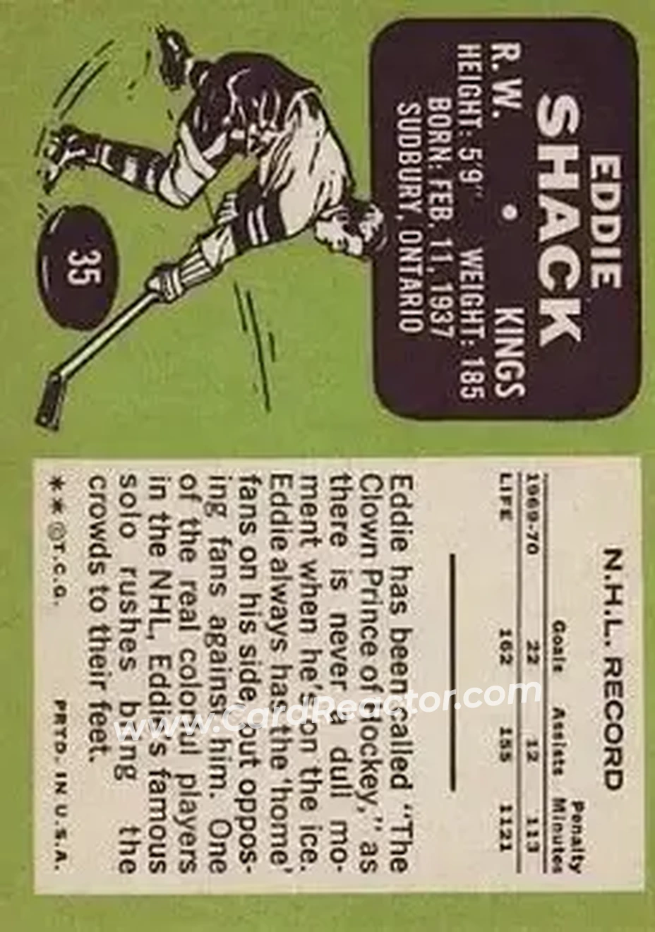 Back of Eddie Shack