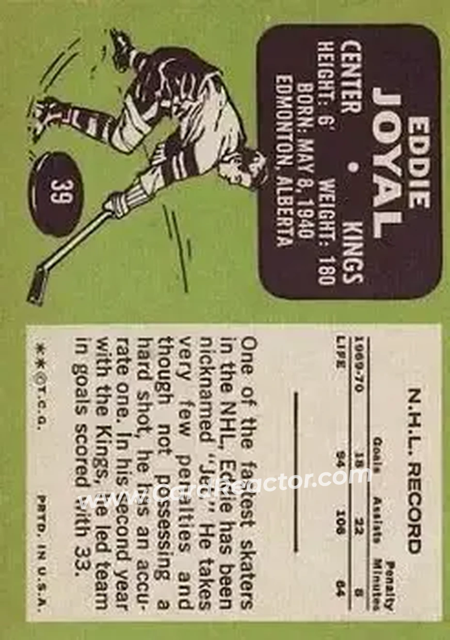 Back of Eddie Joyal