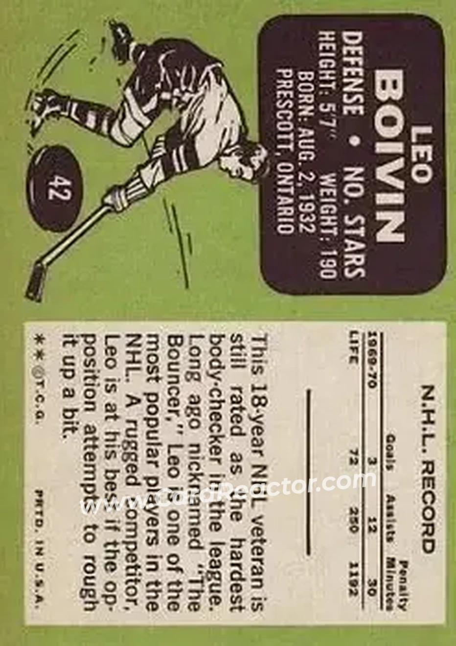 Back of Leo Boivin