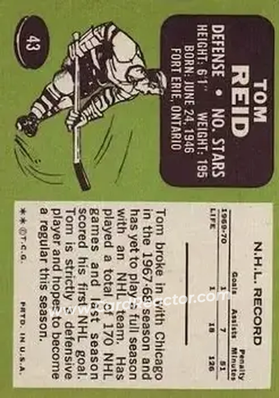 Back of Tom Reid