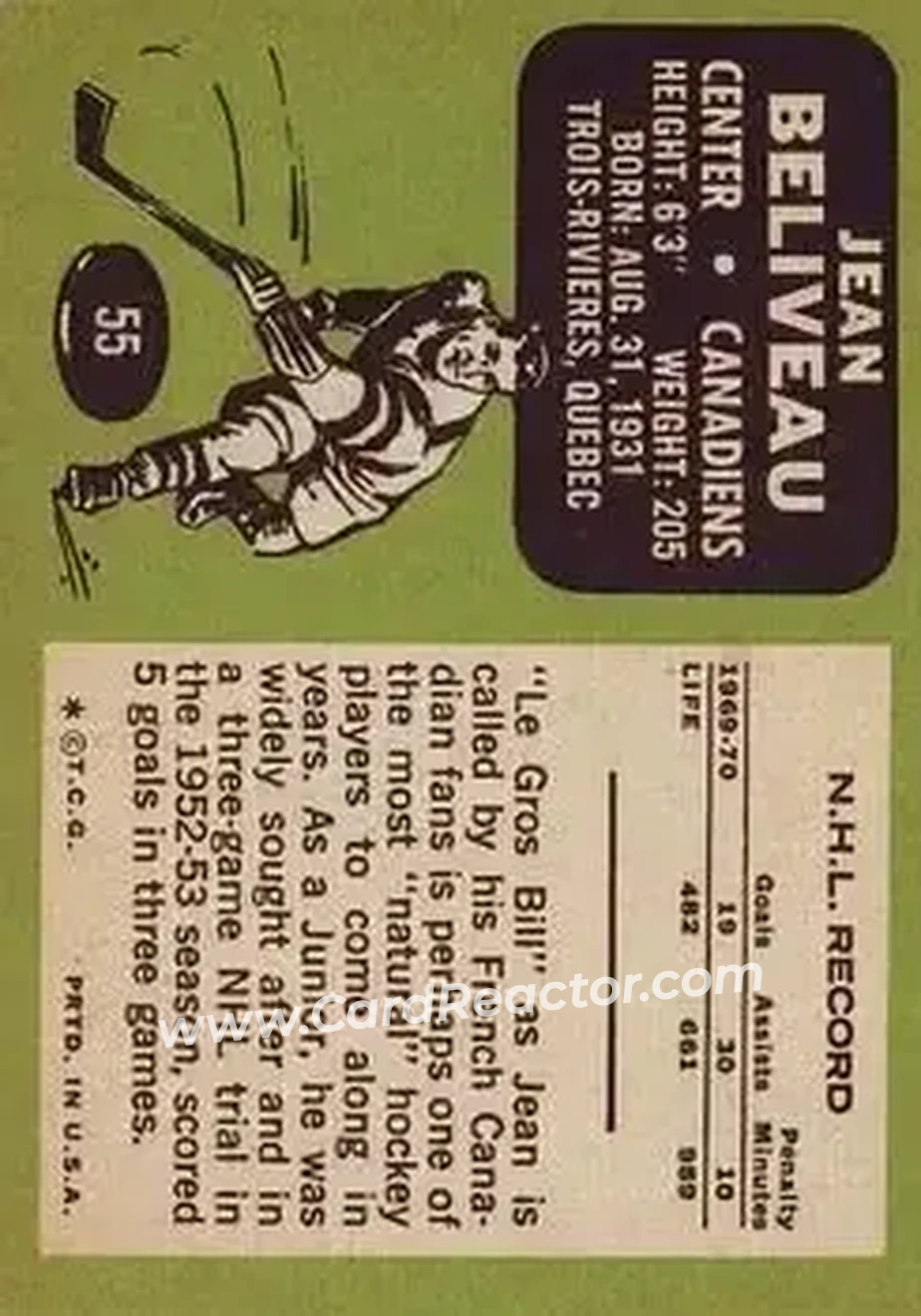 Back of Jean Beliveau