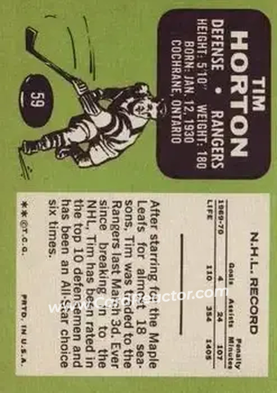 Back of Tim Horton