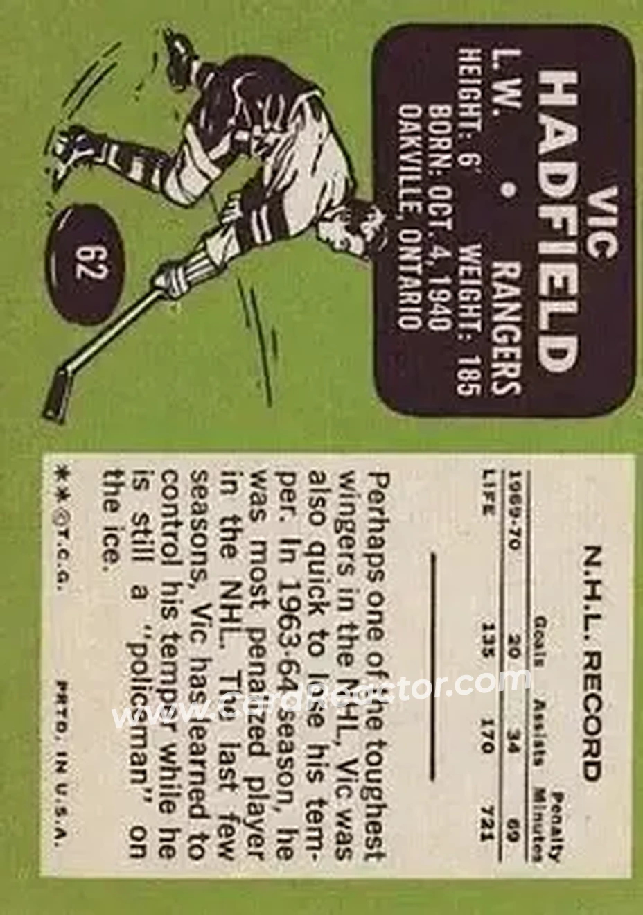 Back of Vic Hadfield