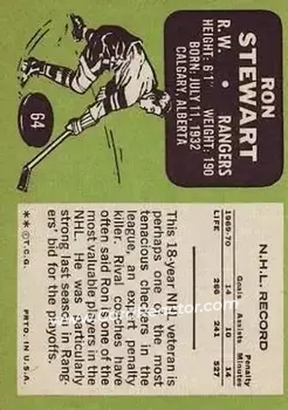 Back of Ron Stewart