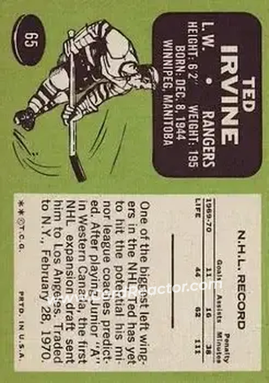 Back of Ted Irvine