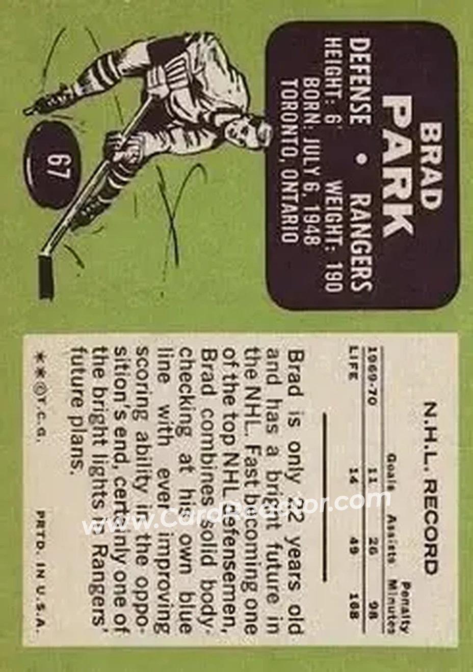 Back of Brad Park