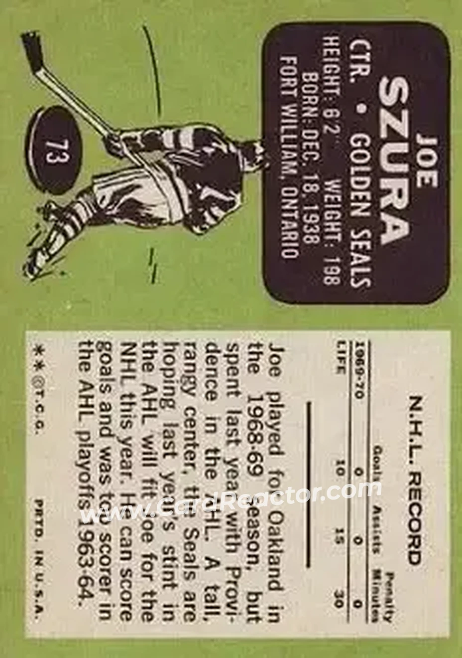 Back of Joe Szura
