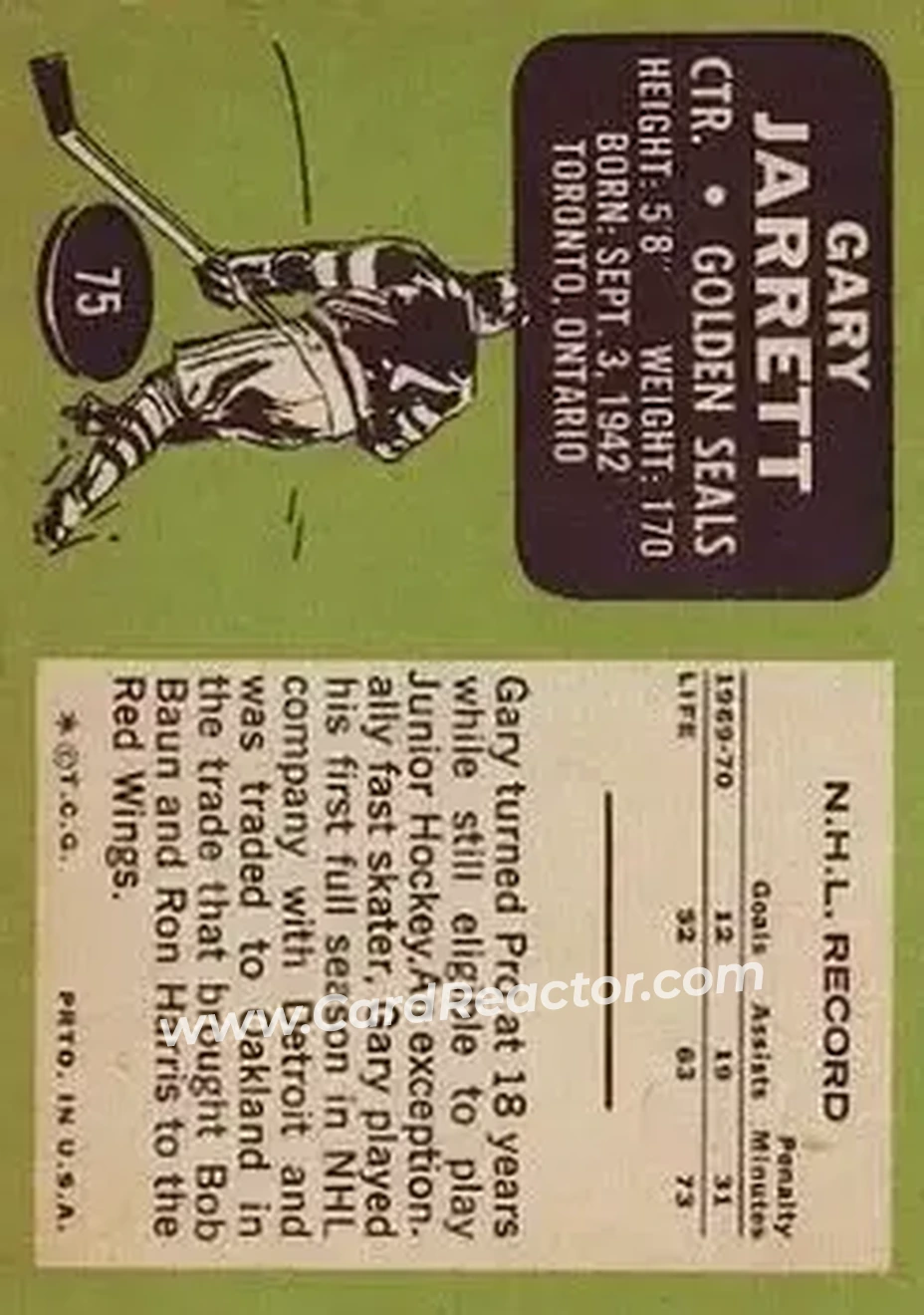 Back of Gary Jarrett