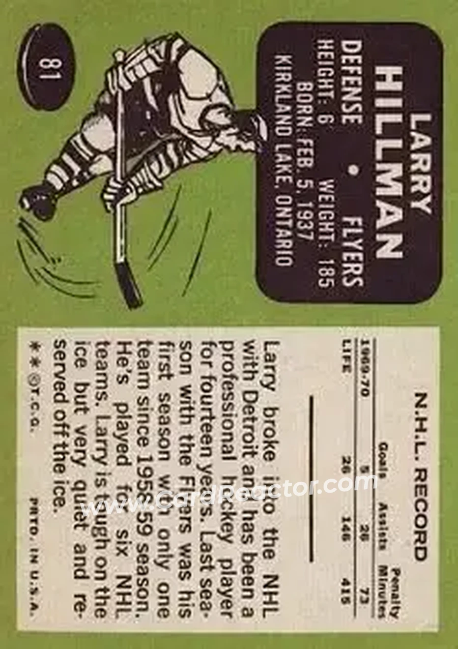Back of Larry Hillman