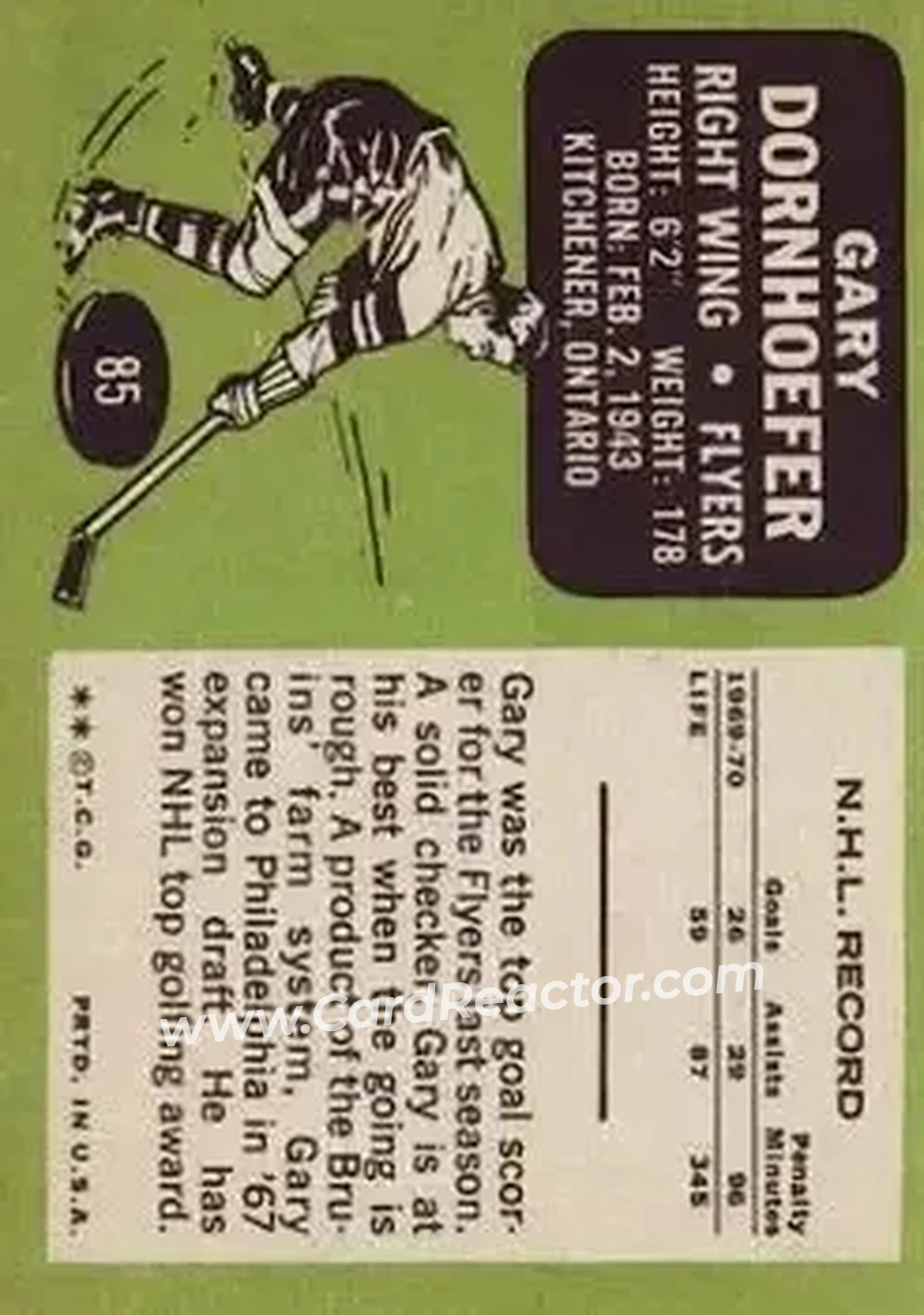Back of Gary Dornhoefer
