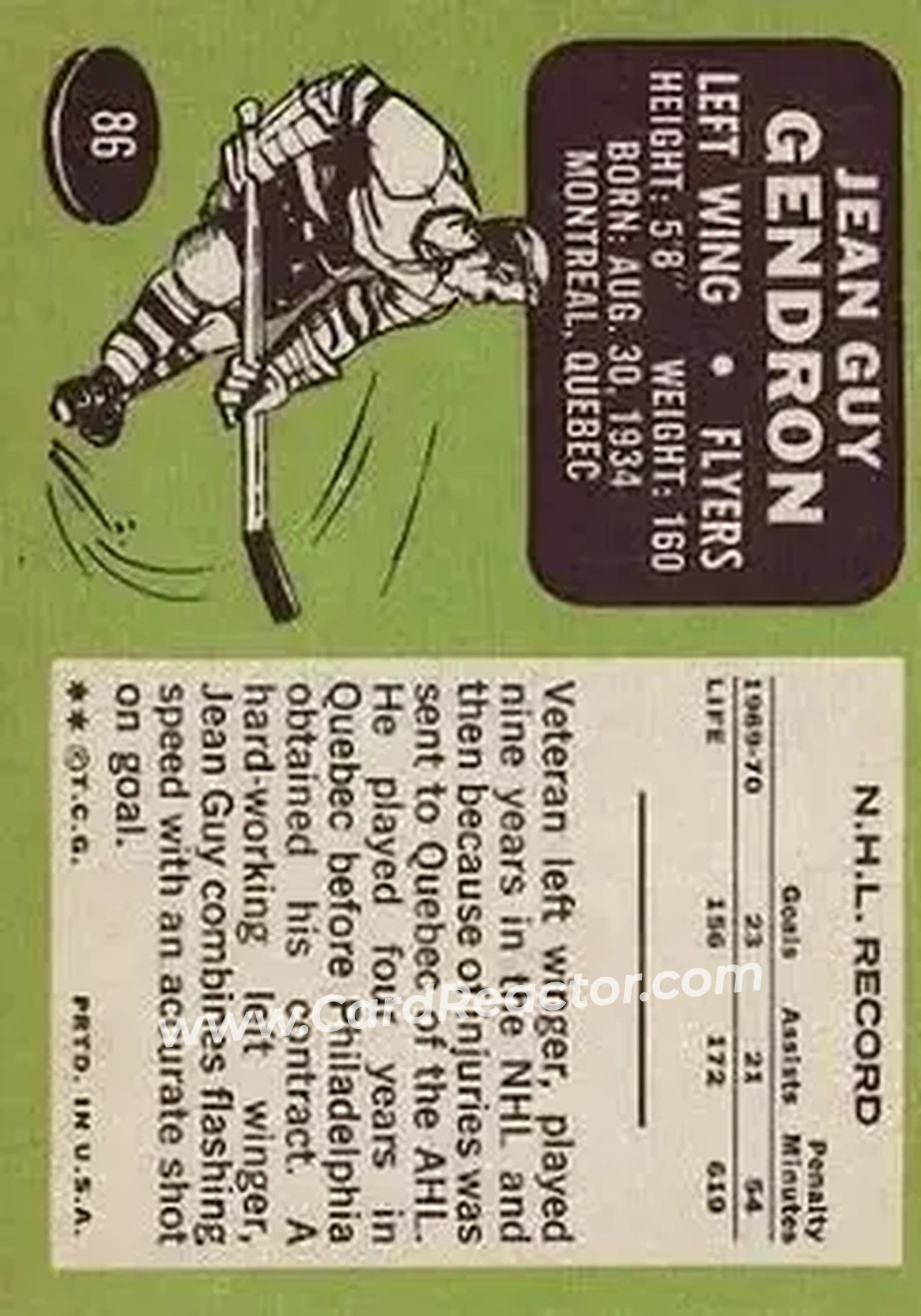 Back of Jean-Guy Gendron