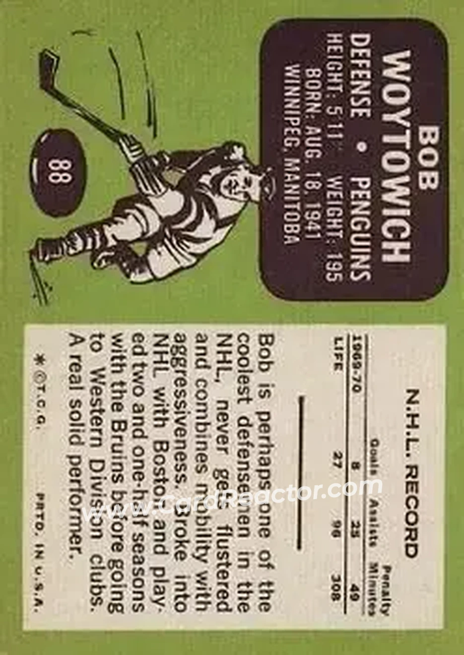 Back of Bob Woytowich