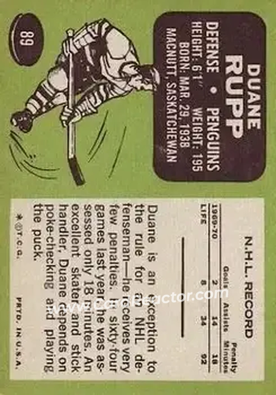 Back of Duane Rupp