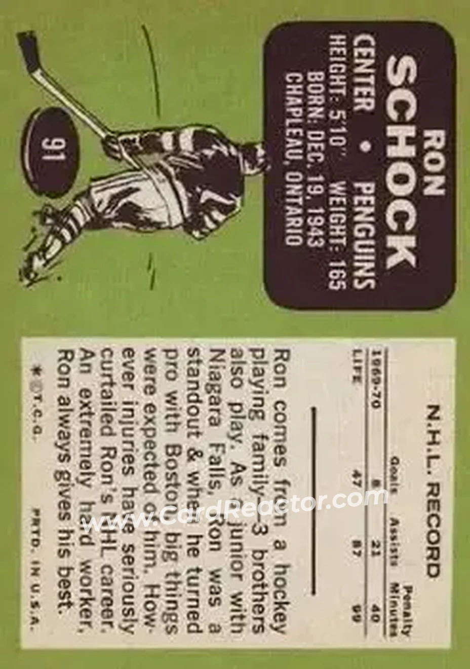 Back of Ron Schock