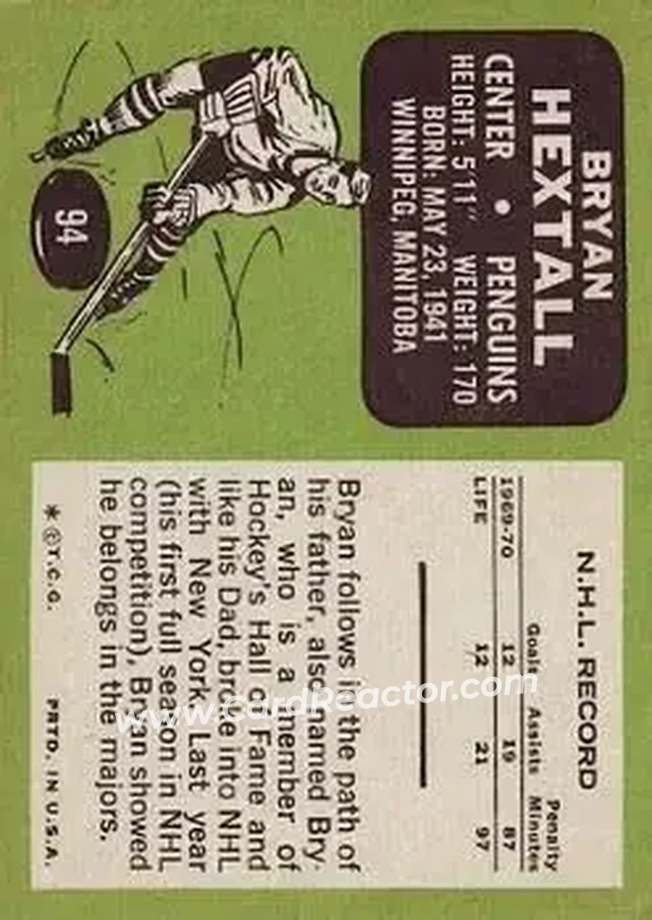 Back of Bryan Hextall