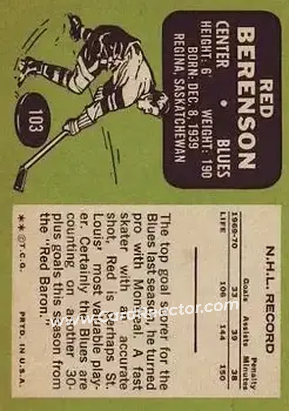 Back of Red Berenson