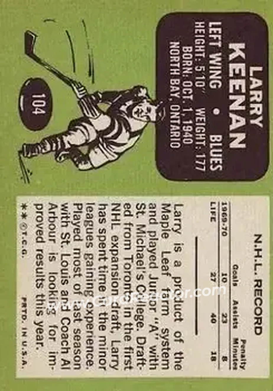 Back of Larry Keenan