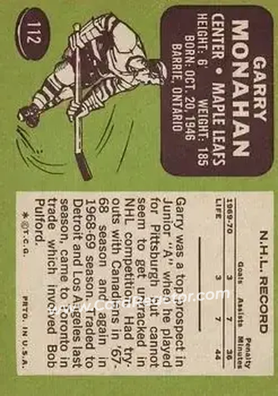 Back of Garry Monahan
