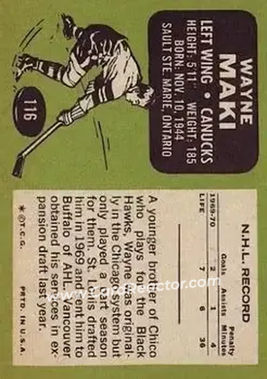 Back of Wayne Maki