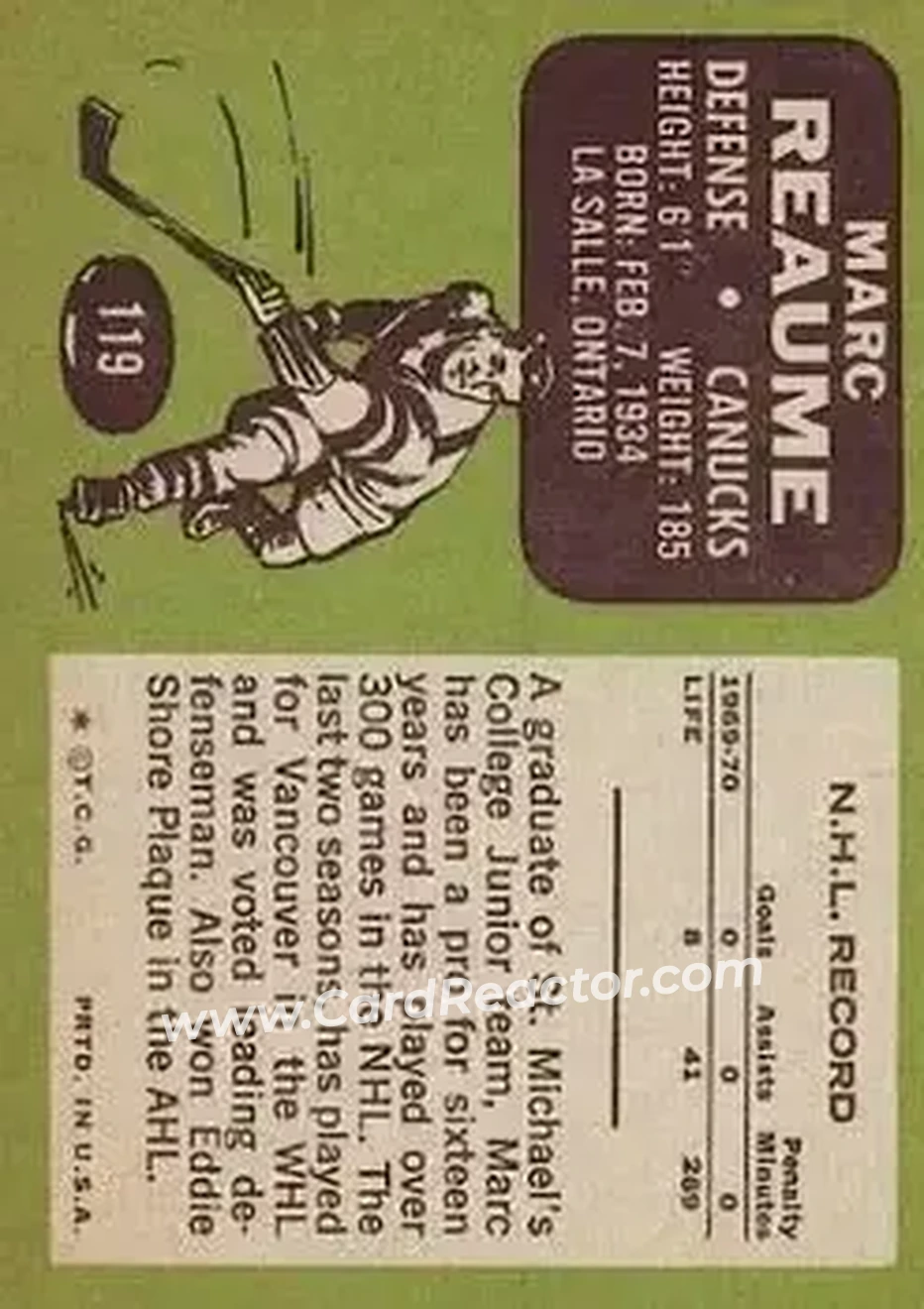 Back of Marc Reaume