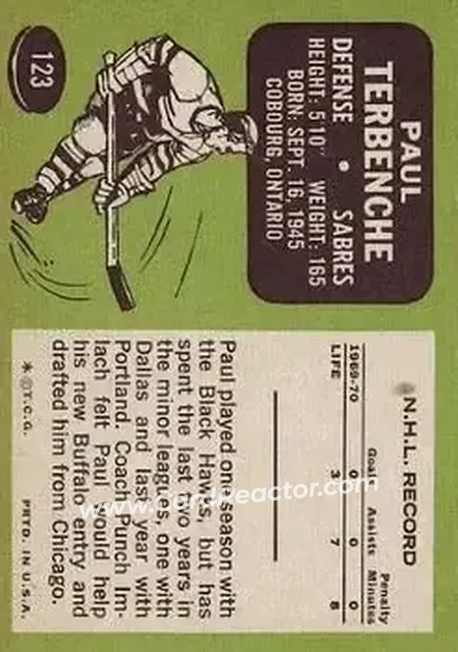 Back of Paul Terbenche