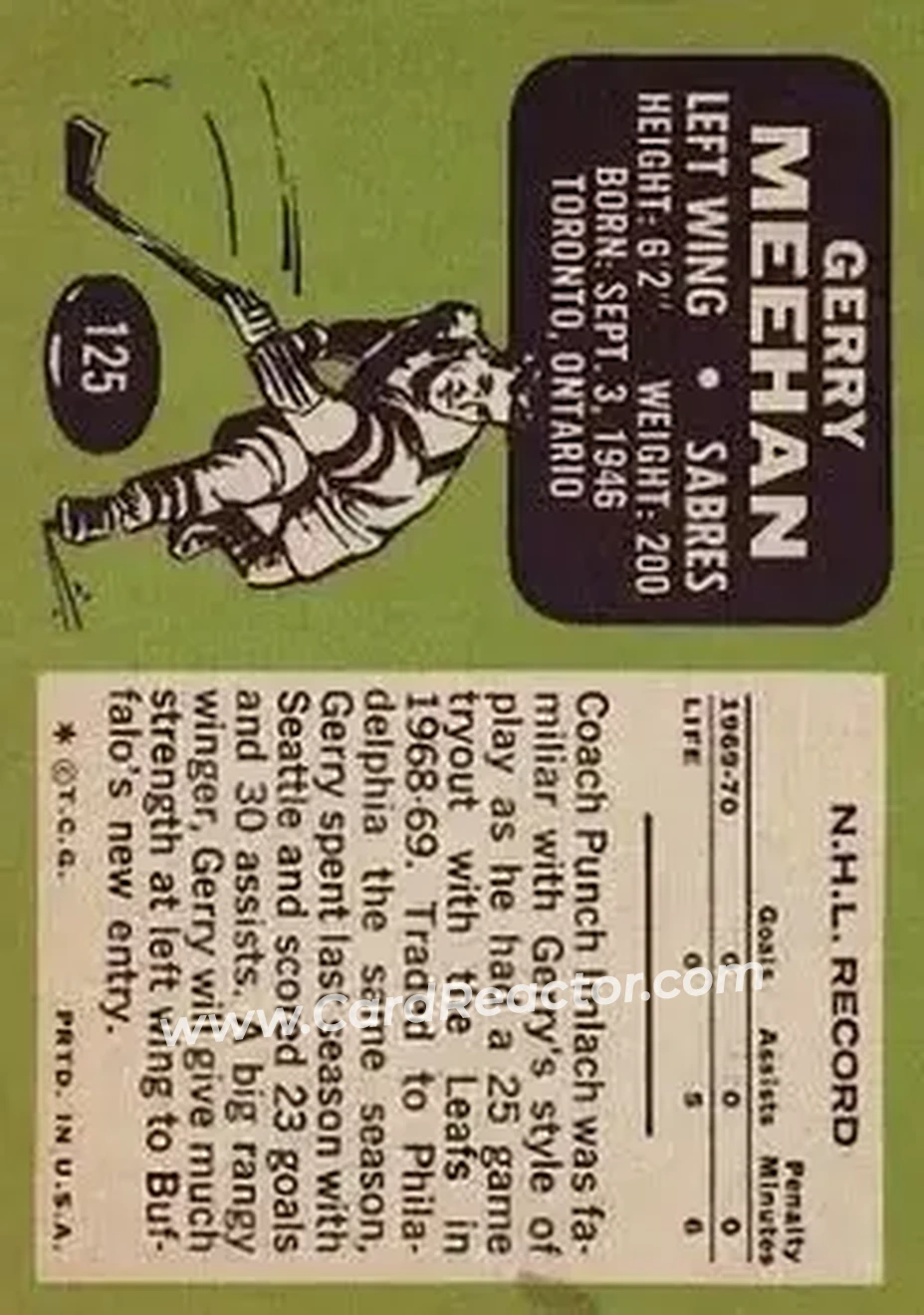 Back of Gerry Meehan