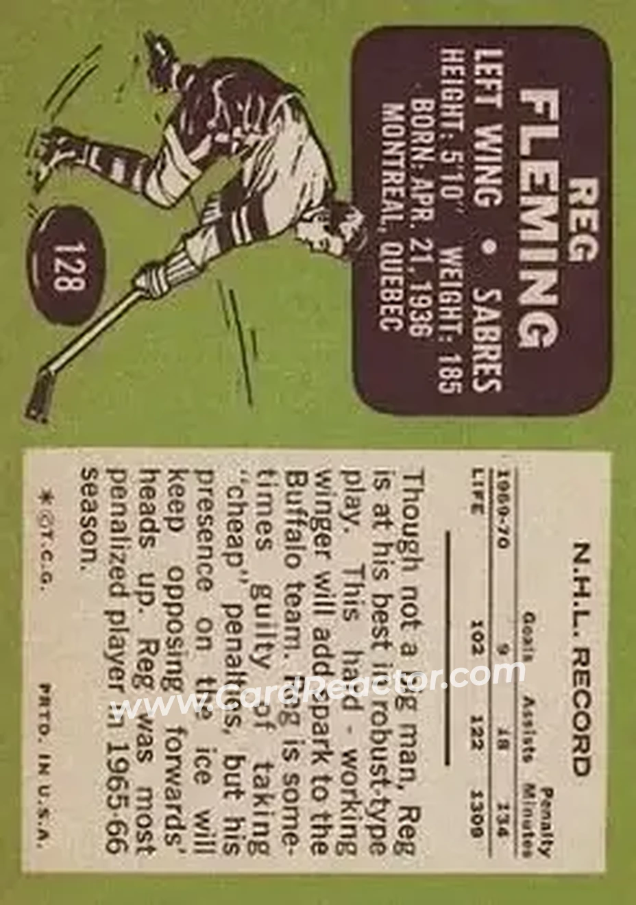 Back of Reg Fleming
