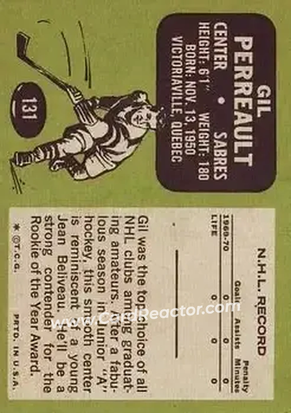 Back of Gil Perreault