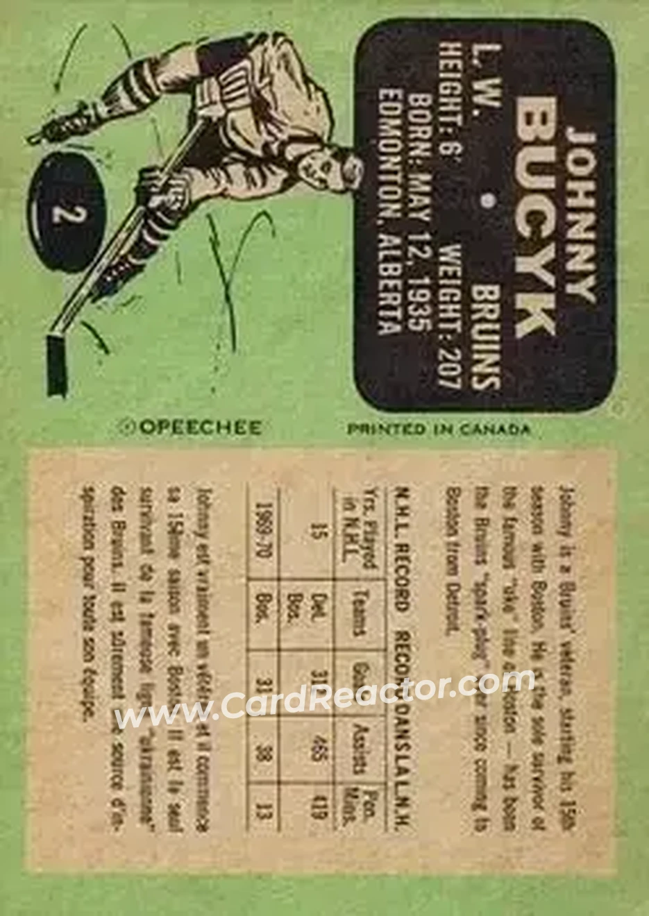 Back of Johnny Bucyk